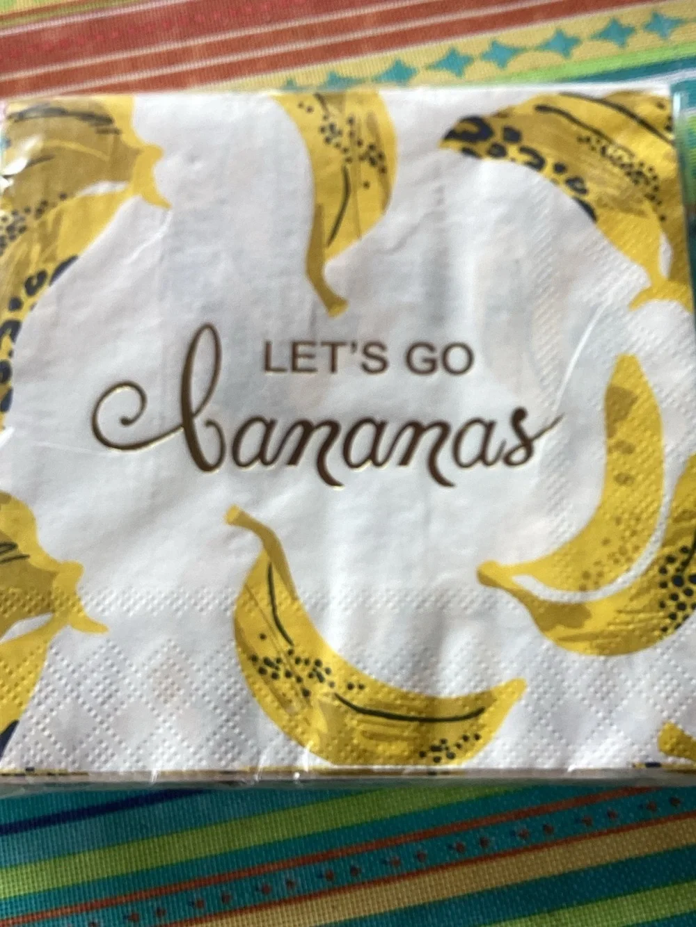 Celebrate It Let’s Go Bananas set - napkins and mini tumbler